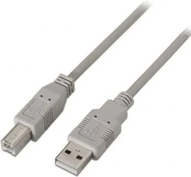 Cable USB 2.0 Impresora Aisens A101-0004/ USB Tipo-B Macho - USB Macho/ 4.5m/ Beige