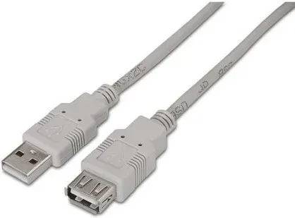 Cable Alargador USB 2.0 Aisens A101-0013/ USB Macho - USB Hembra/ Hasta 2.5W/ 60Mbps/ 1.8m/ Beige