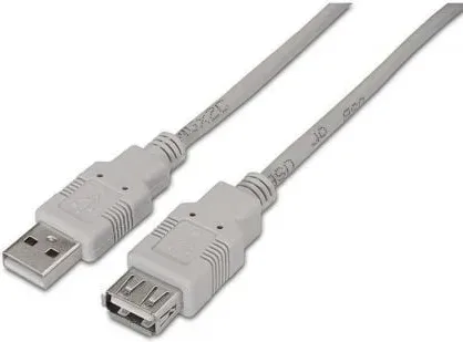 Cable Alargador USB 2.0 Aisens A101-0014/ USB Macho - USB Hembra/ Hasta 2.5W/ 60Mbps/ 3m/ Beige