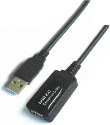 Cable Alargador USB 2.0 Aisens A101-0020/ USB Macho - USB Hembra/ Hasta 2.5W/ 60Mbps/ 15m/ Negro