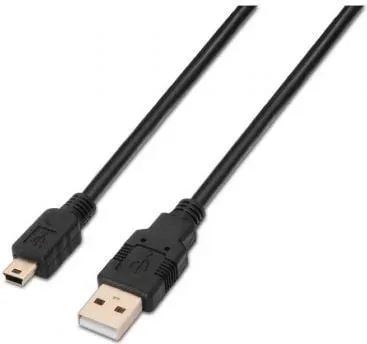 Cable USB 2.0 Aisens A101-0023/ USB Macho - USB Mini Macho/ 50cm/ Negro