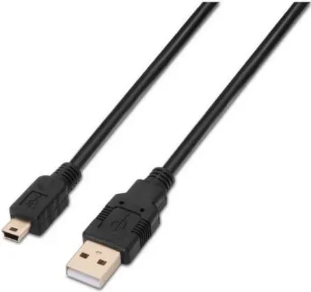 Cable USB 2.0 Aisens A101-0026/ USB Macho - MiniUSB Macho/ Hasta 2.5W/ 60Mbps/ 3m/ Negro