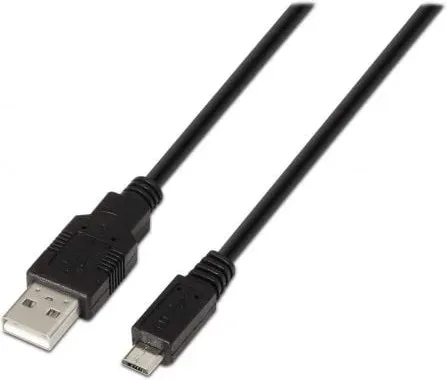 Cable USB 2.0 Aisens A101-0027/ USB Macho - MicroUSB Macho/ 480Mbps/ 80cm/ Negro