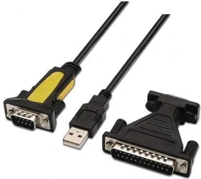 Cable Conversor impresora Aisens A104-0039/ USB Macho - DB9 Macho/ 1.8m/ Negro