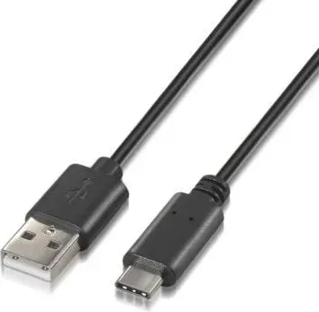 Cable USB 2.0 Tipo-C Aisens A107-0051/ USB Tipo-C Macho - USB Macho/ 480Mbps/ 1m/ Negro