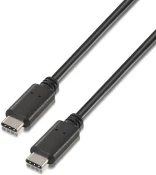Cable USB 2.0 Tipo-C Aisens A107-0055/ USB Tipo-C Macho - USB Tipo-C Macho/ 480Mbps/ 50cm/ Negro