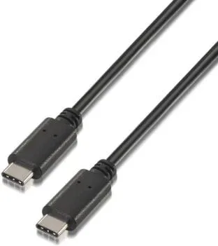 Cable USB 2.0 Tipo-C Aisens A107-0056/ USB Tipo-C Macho - USB Tipo-C Macho/ 480Mbps/ 1m/ Negro