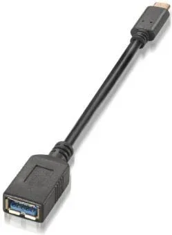 Cable USB 3.1 Tipo-C Aisens A107-0062/ USB Tipo-C Macho - USB Hembra/ 5Gbps/ 15cm/ Negro