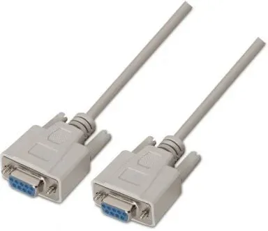 Cable Serie NULL Modem Aisens A112-0067/ DB9 Hembra - DB9 Hembra/ Hasta 0.15W/ 1.6Mbps/ 1.8m/ Beige