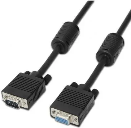 Cable de vídeo VGA-VGA M/H 1.8m. Negro
