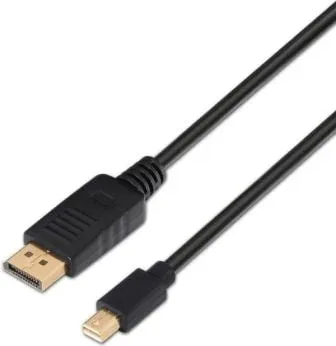 Cable Mini DisplayPort 1.2 4K Aisens A124-0131/ DisplayPort Macho - Mini DisplayPort Macho/ Hasta 5W/ 2300Mbps/ 2m/ Negro