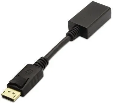 Conversor Aisens A125-0134/ DisplayPort Macho - HDMI Hembra/ 15cm/ Negro