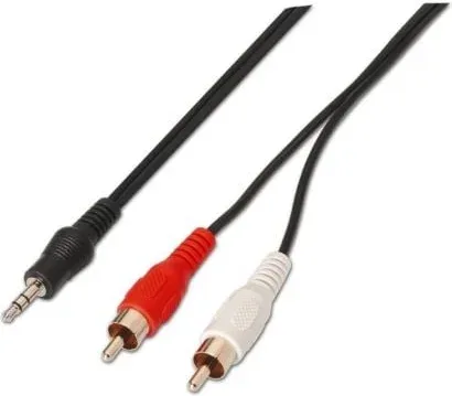 Cable Estéreo Aisens A128-0147/ Jack 3.5 Macho - 2x RCA Macho/ Hasta 0.1W/ 1.5m/ Negro