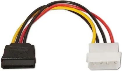 Cable Alimentación SATA Aisens A131-0158/ Molex 4 PIN Macho - SATA Hembra/ Hasta 54W/ 16cm