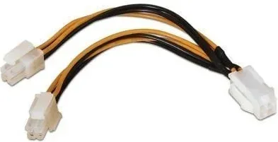 Cable Alimentación para Microprocesador Aisens A131-0166/ Molex 4+4 PIN Macho - Molex 4 PIN Hembra/ Hasta 54W/ 15cm