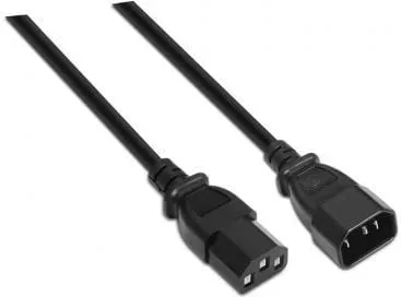 Cable Alargador de Alimentación CPU Aisens A132-0171/ IEC C13 Hembra - IEC C14 Macho/ Hasta 1500W/ 1.5m/ Negro