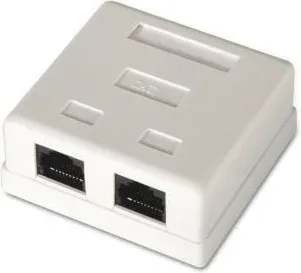 Roseta de Superficie Aisens Rj45 Cat.6 Utp 2 Tomas Blanco