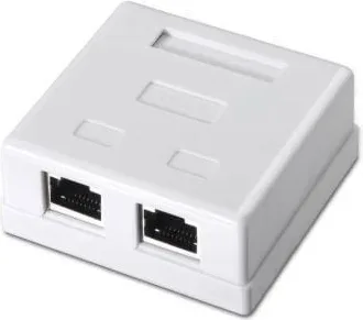 Roseta de Superficie Aisens Rj45 Cat.6 Ftp 2 Tomas Blanco