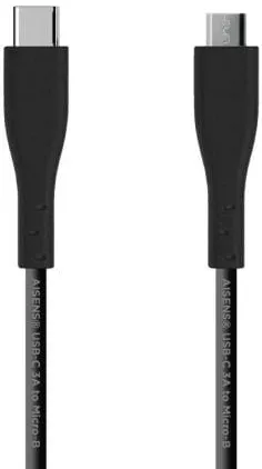 Cable USB 2.0 Tipo-C Aisens A107-0350/ USB Tipo-C Macho - MicroUSB/ 480Mbps/ 2m/ Negro