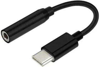 Cable de audio USB Tipo C-miniJack M/H .15m. Negro