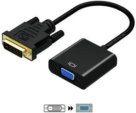 Cable Conversor Aisens A147-0352/ DVI Macho - VGA Hembra/ 30cm/ Negro