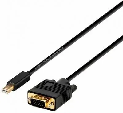 Cable Conversor Aisens A125-0362/ Mini DP Macho - VGA Macho/ 2m/ Negro