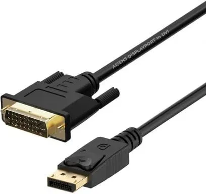 Cable Conversor Aisens A125-0366/ DisplayPort Macho - DVI Macho/ Hasta 5W/ 2300Mbps/ 2m/ Negro