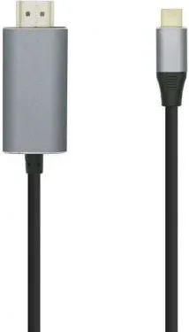Cable Conversor Aisens A109-0392/ USB Tipo-C Macho - HDMI Macho/ Hasta 27W/ 1250Mbps/ 80cm/ Negro