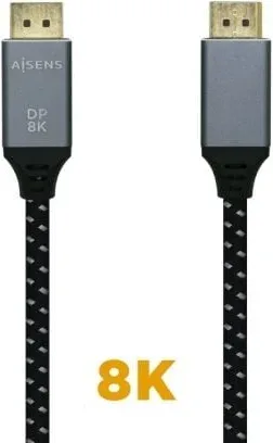 Cable DisplayPort 1.4 8K Aisens A149-0434/ DisplayPort Macho - DisplayPort Macho/ 50cm/ Negro Gris