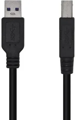 Cable USB 3.0 Impresora Aisens A105-0445/ USB Tipo-B Macho - USB Macho/ 5Gbps/ 3m/ Negro