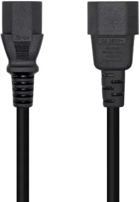 Cable Alimentación Aisens A132-0532/ IEC C13 Hembra - IEC C14 Macho/ 10m/ Negro