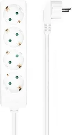 REGLETA AISENS BASE 4 TOMAS SIN INTERRUPTOR CABLE 3x1.5MM2 1.4M BLANCO