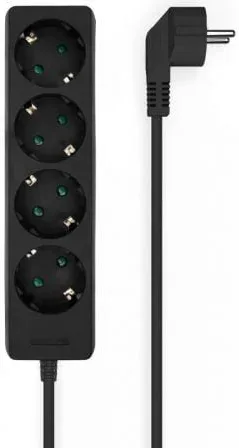 Regleta Aisens A154-0534/ 4 Tomas de Corriente/ Cable 1.4m/ Negro