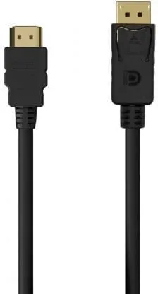 Cable Conversor Aisens A125-0551/ DisplayPort Macho - HDMI Macho/ Hasta 5W/ 2300Mbps/ 1.5m/ Negro