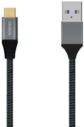 Cable USB 3.1 Tipo-C Aisens A107-0630/ USB Tipo-C Macho - USB Macho/ 10Gbps/ 50cm/ Gris