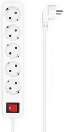 Regleta con Interruptor Aisens A154-0651/ 5 Tomas de Corriente/ Cable 1.4m/ Blanco