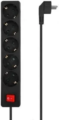 Regleta con Interruptor Aisens A154-0652/ 5 Tomas de Corriente/ Cable 1.4m/ Negro
