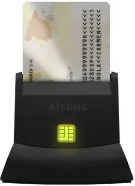 Lector de DNI y Tarjetas Aisens ASCR-SN05-BK/ USB 2.0/ Negro