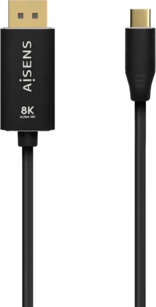 Cable Conversor Aisens Aluminio USB-C a DisplayPort 8K60Hz 0.8M