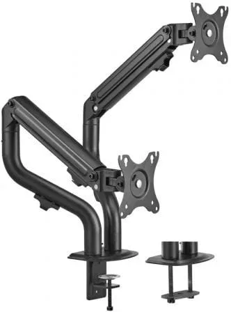 Soporte de Mesa para 2 Monitores Aisens DT32TSR-141/ Giratorio/ Inclinable/ hasta 8kg