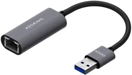 Conversor Aisens USB 3.0 a Ethernet Gigabit Gris 15Cm