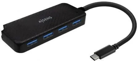 Hub Aisens USB 3.1 USB-C USB-C/M-4Xtipo A/H Negro 15Cm
