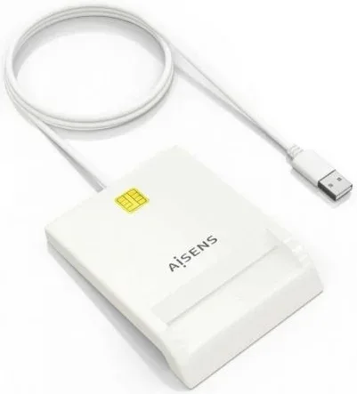 Lector de DNI y Tarjetas Aisens ASCR-SN07-W/ USB 2.0/ Blanco