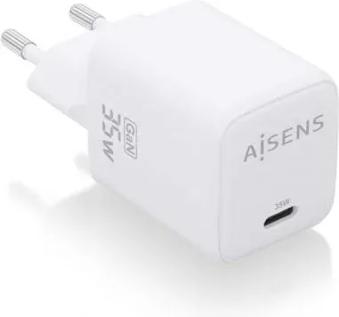 Cargador de Pared GaN Aisens ASCH-35W1P016-W/ 1xUSB Tipo-C/ 35W