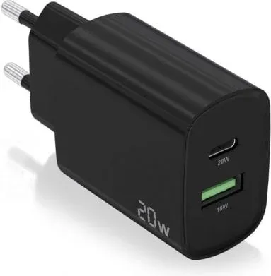 Cargador de Pared Aisens A110-0755/ 1xUSB Tipo-C/ 1xUSB/ 20W