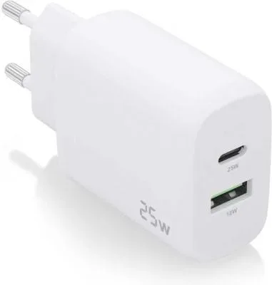Cargador de Pared Aisens A110-0758/ 1xUSB Tipo-C/ 1xUSB/ 25W