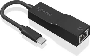 Conversor Aisens Usb3.1 Gen1 USB-C a Ethernet Gigabit Negro 11Cm