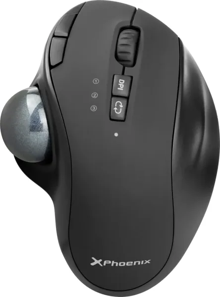 Ratón inalambrico phoenix ergo t1 ergonomico trackball batería recargable multidispositivo