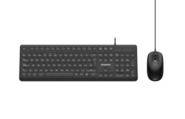 Phoenix combo teclado multimedia + ratón con cable USB 1200dpi