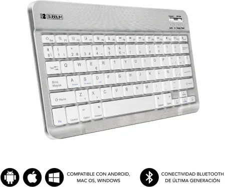 SUBBLIM Teclado Bluetooth Smart BT Keyboard Silver
